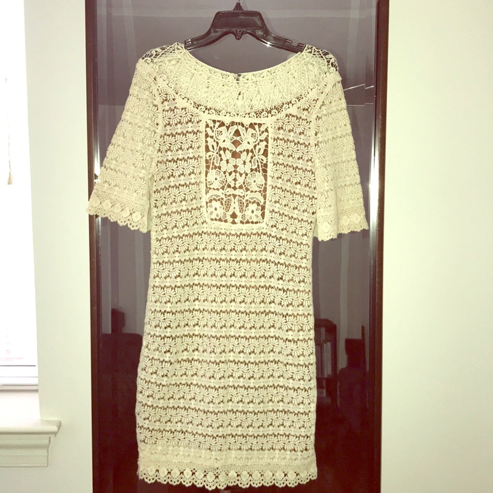 Laundry Cream Lace Knee Length Dress